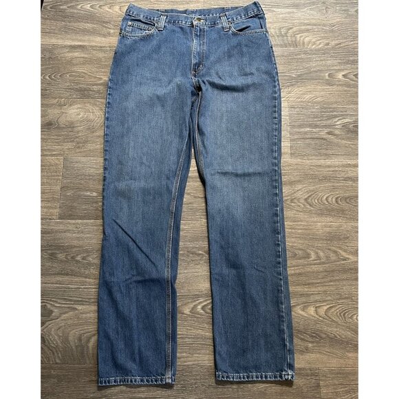 Carhartt Jeans 38x36 Elton Straight Leg 5 Pocket Denim 101496 Medium Wash - Picture 2 of 10